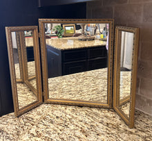 Load image into Gallery viewer, Vintage Vanity Tri Fold Mirror
