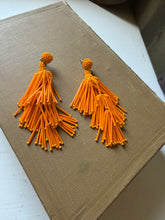 Load image into Gallery viewer, Orange Tassel Beaded Earrrings
