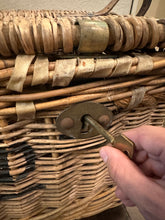 Load image into Gallery viewer, Antique Victorian Wicker Trunk With Skeleton Key
