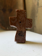 Load image into Gallery viewer, Small Artisan Gold Clay Cross
