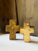 Load image into Gallery viewer, Small Artisan Gold Clay Cross
