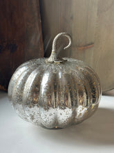 Load image into Gallery viewer, Medium Lit Mercury Glass Pumpkin
