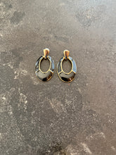 Load image into Gallery viewer, Vintage Black &amp; Gold Dangler Earrings
