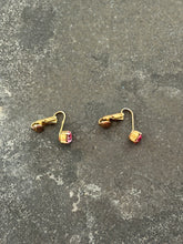 Load image into Gallery viewer, Vintage Germany Clip On Pink Sapphire Earrings
