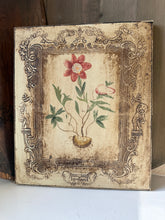 Load image into Gallery viewer, Ornate Floral Painting on Framed Wood Panel
