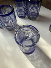 Load image into Gallery viewer, Vintage Cobalt Swirl Blown Glass Set
