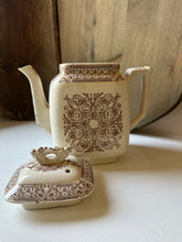 Load image into Gallery viewer, Brown Transferware Teapot
