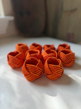 Load image into Gallery viewer, Orange Braided Napkin Ring Set
