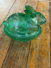 Load image into Gallery viewer, LE Smith Green Glass Bunny Trinket Box
