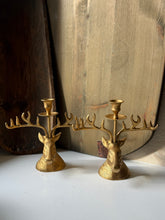 Load image into Gallery viewer, Cast Metal Stag Candle Holders
