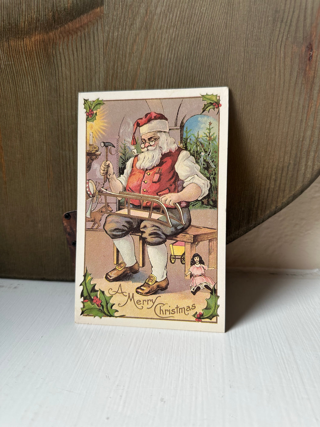 Antique Toy Shop Santa Postcard