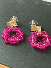 Load image into Gallery viewer, Fuscia Beaded Earrings

