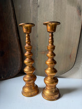 Load image into Gallery viewer, Pair of Japanese Brass Candle Holders
