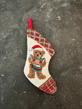Load image into Gallery viewer, Cross Stitch Drummer Teddy Stocking
