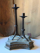 Load image into Gallery viewer, Aged Metal Lamp Salvage Riser
