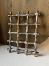 Load image into Gallery viewer, Vintage Silver Plated Expandable Bamboo Trivet
