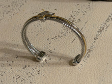 Load image into Gallery viewer, Two Tone Cross Cuff Bracelet
