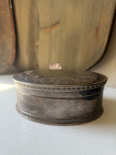 Load image into Gallery viewer, Vintage Silver Plate Oval Jewelry Box
