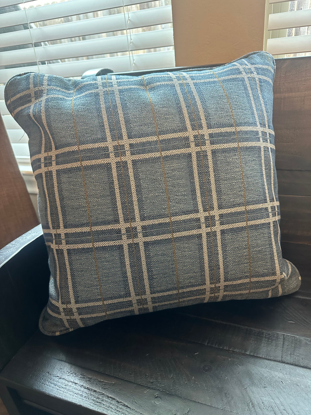 Blue Plaid Pillow