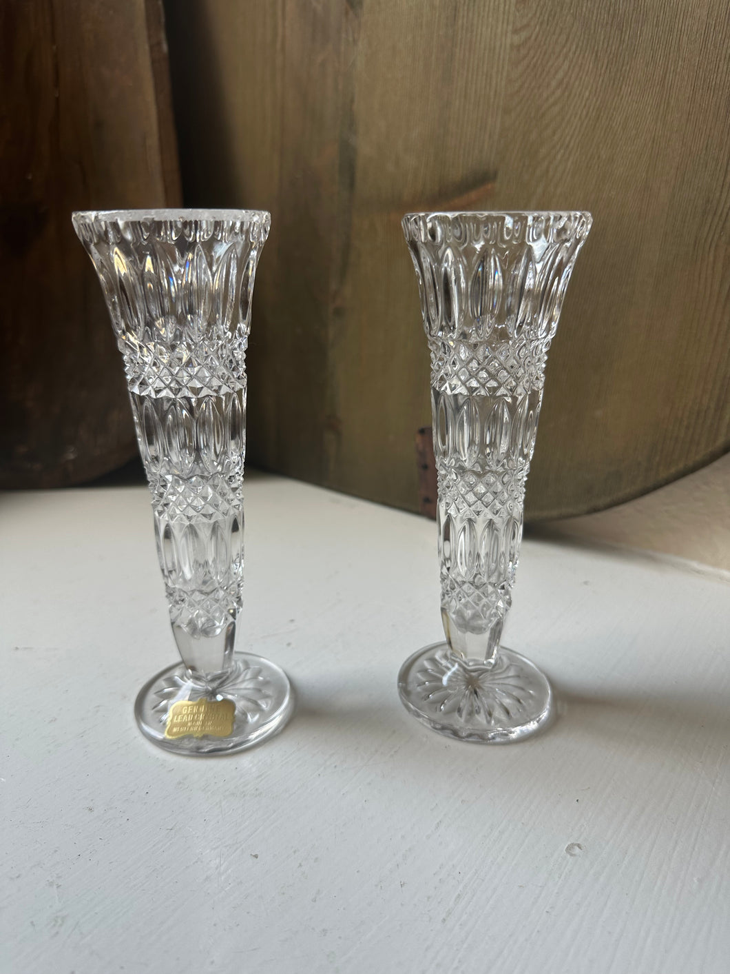 Crystal Western Germany Bud Vase