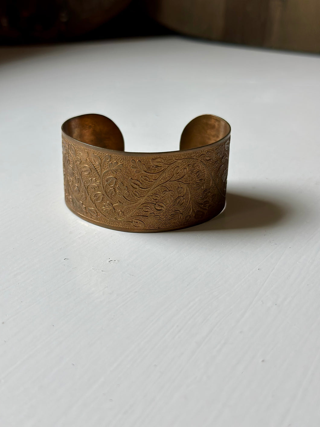 Copper Embossed Cuff Bracelet