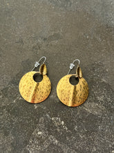 Load image into Gallery viewer, Hammered Brass Dangle Earrings
