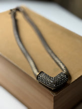 Load image into Gallery viewer, Brass Mesh Jeweled Necklace
