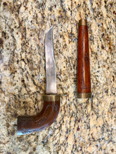 Load image into Gallery viewer, Indian Steel Dagger In Wooden Hand-Carved Scabbard
