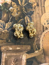 Load image into Gallery viewer, Vintage Pearl &amp; Diamond Cluster Earrings
