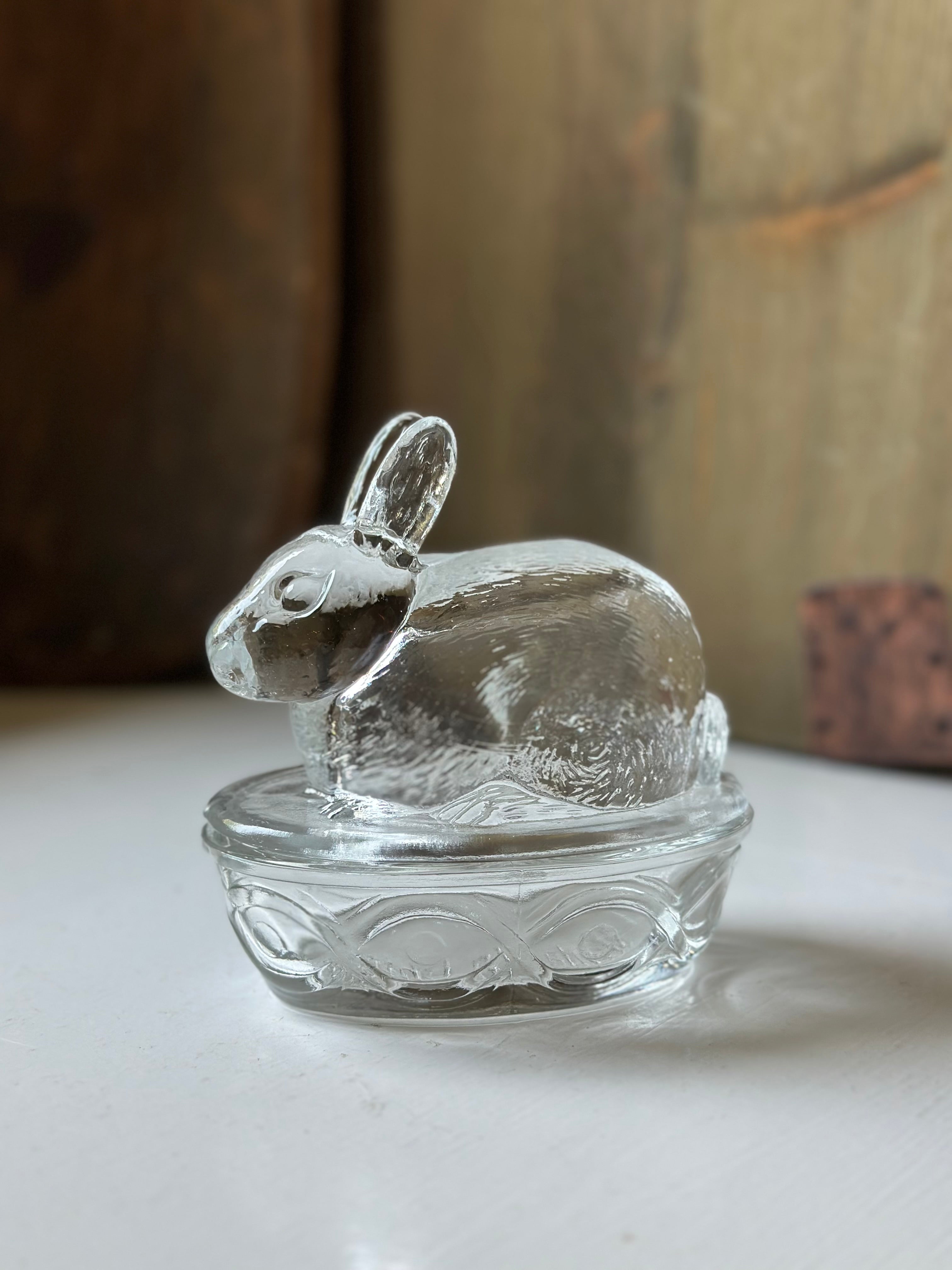 Bunny on Nest Galarie Glass Candy Dish – The Vintage Abode