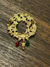 Load image into Gallery viewer, Christopher Radko Christmas Star Wreath Brooch

