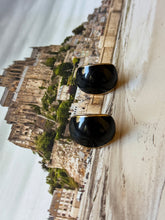 Load image into Gallery viewer, Black Napier Tear Drop Earrings
