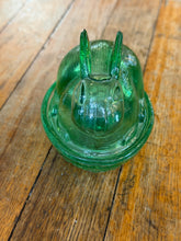 Load image into Gallery viewer, LE Smith Green Glass Bunny Trinket Box
