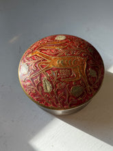 Load image into Gallery viewer, Vintage Brass &amp; Enamel Cloisonne Trinket Box

