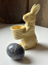 Load image into Gallery viewer, Ceramic Yellow Bunny w/ Blue Marble Egg
