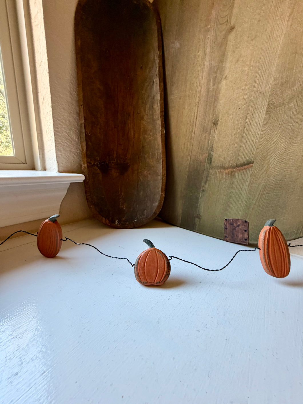 Wooden Pumpkin Garland