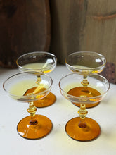 Load image into Gallery viewer, MCM Libbey Forever Ombre Amber Champagne Glass Set

