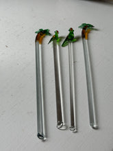 Load image into Gallery viewer, Vintage Glass Swizzle Tropical Cocktail Stir Rods
