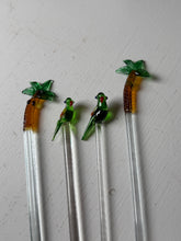 Load image into Gallery viewer, Vintage Glass Swizzle Tropical Cocktail Stir Rods
