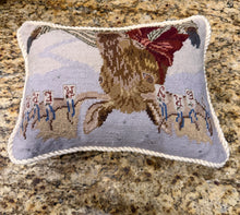 Load image into Gallery viewer, Vintage Needlepoint Very Merry Pillow
