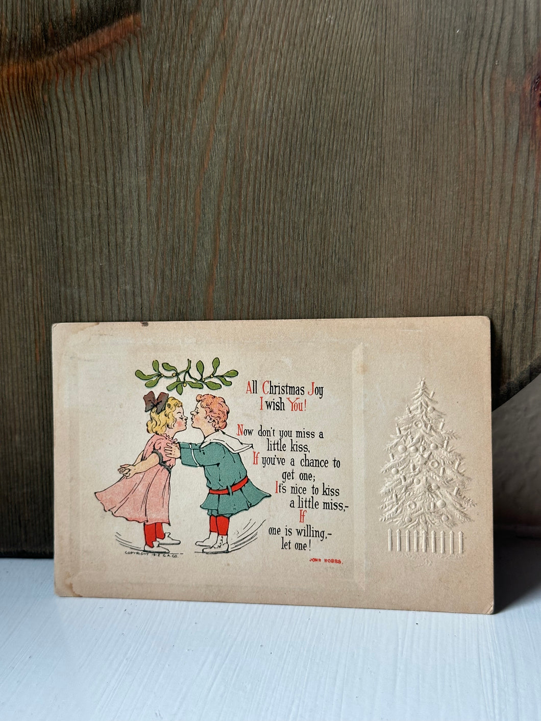 Antique Mistletoe Postcard