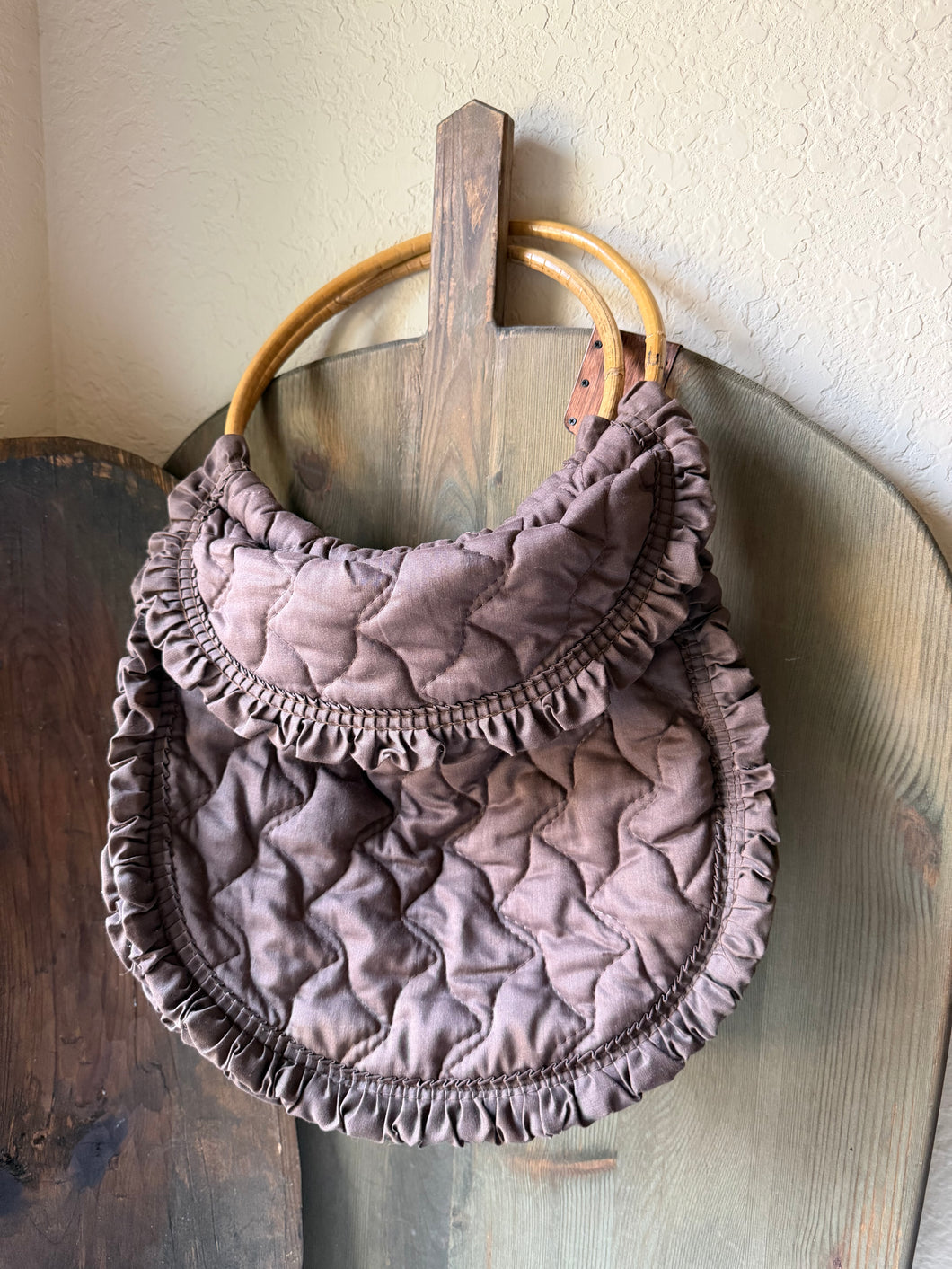 Brown Ruffled Purse