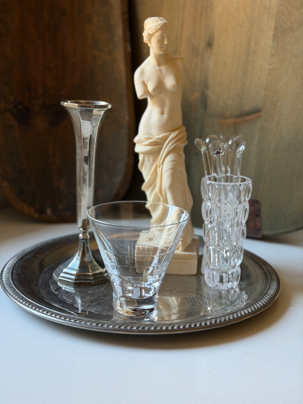 MCM Silver Plated Bud Vase