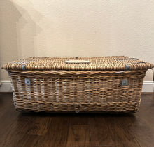 Load image into Gallery viewer, Antique Victorian Wicker Trunk With Skeleton Key
