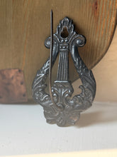 Load image into Gallery viewer, Antique Cast Iron Lyre Note Holder
