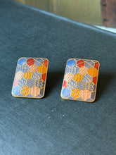 Load image into Gallery viewer, Quilted Enamel Earrings
