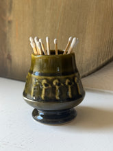 Load image into Gallery viewer, MCM Olive Green Egyptian Pattern Vessel
