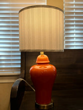 Load image into Gallery viewer, Orange Ginger Jar Style Lamp
