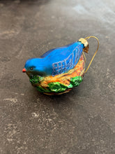 Load image into Gallery viewer, Hand Blown Thomas Pacconi Blue Bird Ornament
