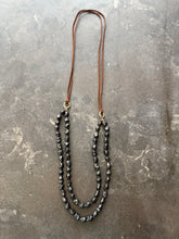 Load image into Gallery viewer, Black Stone &amp; Rope Necklace
